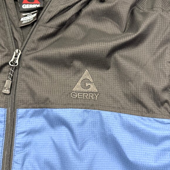 GERRY Hooded Full zip jacket XXL Blue/Black Light Weight - Picture 4 of 10